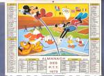 Calendrier Almanach des PTT 1973 : Walt Disney ( Mickey , Bambi )