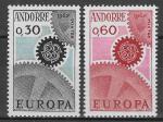 ANDORRE FRANCAIS N°179/180** (Europa 1967) - COTE 25.00 €