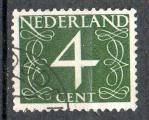 Pays-Bas Yvert N460 Oblitr 1946 Chiffre 4c vert