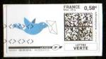 France Oblitr Montimbrenligne 0,58 Lettre verte Oiseau Enveloppe