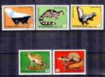 Animaux Sauvages Bulgarie 1985 (3) Yvert n 2893  2897 oblitr used