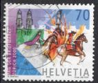Suisse 2000; Y&T n 1653; 70c, journee du timbre, courrier  cheval