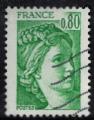 France 1977 Oblitr Used Sabine de Gandon 0F80 vert Y&T 1970 SU