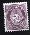 NORVEGE Oblitration ronde Used Stamp POSTFRIM 50 Corne Postale 50 ORE