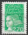 Timbre oblitr n 3091(Yvert) France 1997 - Marianne du 14 juillet 2,70 F vert