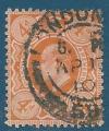 Grande-Bretagne N122 Edouard VII 4p orange oblitr