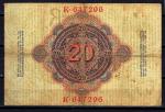 Allemagne 1910 billet 20 Mark (2) pick 40a VF ayant circul