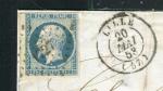 Rare lettre de Lille pour Verneuil ( 1853 ) avec un n° 10 Présidence