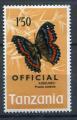 Timbre Rpublique de TANZANIE Service  1973  Neuf **   N 24   Y&T  Papillons