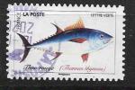 2019 FRANCE Adhesif 1683 oblitr, cachet rond, poisson, thon rouge
