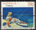 Australie 1989 Oblitr Used Angling Fishing Peinture Pche  la ligne SU