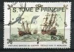 Timbre S. TOME THOME & PRINCIPE 1989 Obl N 954  Y&T  Bteaux