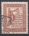 ISLANDE - 1953 -  Manuscrit -  Yvert 247 oblitr