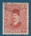 Egypte N123a Roi Fouad 1er 10m rouge terne oblitr
