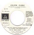 SP 45 RPM (7")  Julien Clerc  "  This melody  "  Juke-box  Promo