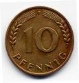 Pice 10 Pfennig Allemagne 1950 - Lettre F