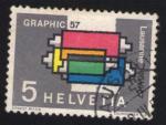 Suisse 1957 Oblitr rond Used Stamp rouleaux encreurs de machine d'imprimerie