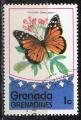 Grenadines 1975; Y&T n 68; 1c, faune, papillon