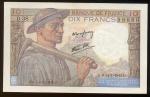 FRANCE Billet de 10 Francs Mineur  1943 D