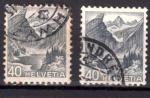 EUCH - Yvert n  297 & 297a - 1936 - Lac Seealp & Montagne Sntis 