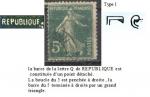 France Y&T 137h  type I  GC   Semeuse inscriptions grasses