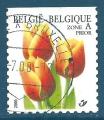 Belgique N2876A Tulipes oblitr (issu de carnet - non dentel en haut)