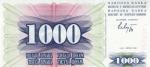 **   BOSNIE  HERZEGOVINE     1000  dinara   1992   p-15   UNC   **