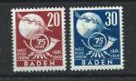 Bade - Zone Franaise N56/57** (MNH) 1949 - 75me Anniversaire de l'U.P.U.