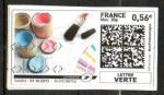 France Oblitr Montimbrenligne 0,56  Lettre verte Pinceau Pot peinture