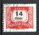 Hongrie Yvert Taxe N221A oblitr 1958 chiffre 14 filler