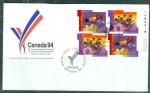 Canada 1994 PPJ avec bloc de 4 timbres