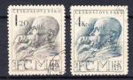 TCHECOSLOVAQUIE - 1947 - YT. 453 / 454 , oblitrs.