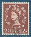 Grande-Bretagne N265 Elizabeth II p brun oblitr
