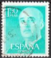 Espagne - 1955/58 - Yt n 864B - Ob - Gnral Franco 1,5 Ptas vert bleu