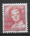 DANEMARK - 1985 - Yt n 826 - Ob - Reine Margrethe II 2,80k brique