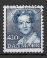 DANEMARK - 1988 - Yt n 912 - Ob - Reine Margrethe II 4,10k bleu