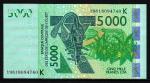 Afrique De l'Ouest Sngal 2019 billet 5000 francs pick 717s neuf UNC