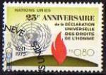 N.U./U.N. (Geneve) 1973 - 25ans Dcl. Droits de l'Homme, obl/used - YT & Sc 36 