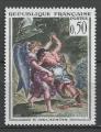 FRANCE - 1963 - Yt n 1376 - N** - Lutte de Jacob avec l'Ange ; Delacroix