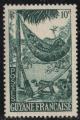 Guyane 1947; Y&T n 201 **; 10c vert fonc, hamac 