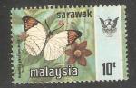 Malaysia - Serawak - Scott 239  butterfly / papillon