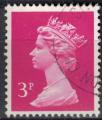 Royaume Uni 1980 Oblitr Queen Reine Elizabeth II rougetre mauve 3 Penny SU