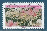 N1992 Motifs de fleurs - hortensias et pivoines autoadhsif oblitr