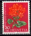 Suisse 1963; Y&T n 723; 20c + 10, fleur, Geranium, Pro Juventute