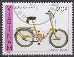 Timbre oblitr n 906(Yvert) Vietnam 1988 - Bicyclette, vlo pliant