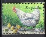 FRANCE 2004 - YT 3663 - Animaux de la ferme - La poule - cachet rond - feuillet