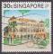 Timbre oblitr n 581(Yvert) Singapour 1990 - Tourisme, htel Raffles