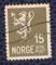 Norvge 1940 Oblitr Used Lion Hraldique Type II 15 Ore couleur olive