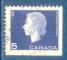Canada N332 Elizabeth II 5c bleu oblitr (non dentel en bas et  droite)