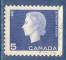 Canada N332 Elizabeth II 5c bleu oblitr (non dentel  droite)